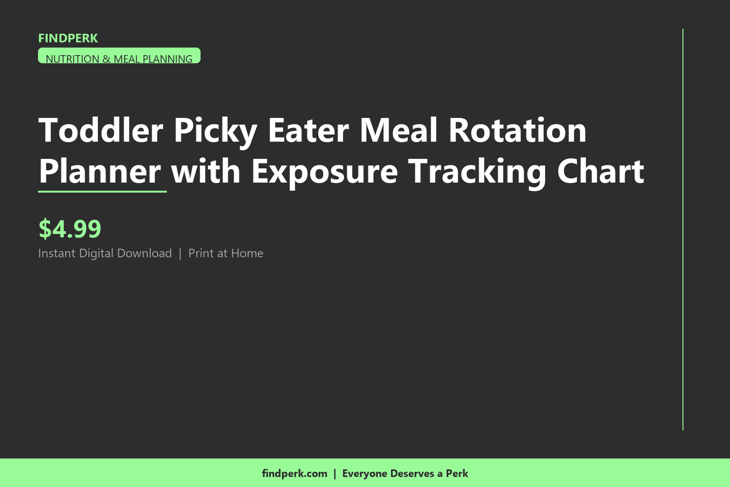 Toddler Picky Eater Meal Rotation Planner with Exposure Tracking Chart