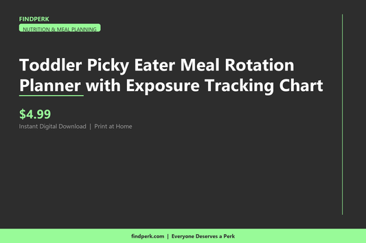 Toddler Picky Eater Meal Rotation Planner with Exposure Tracking Chart