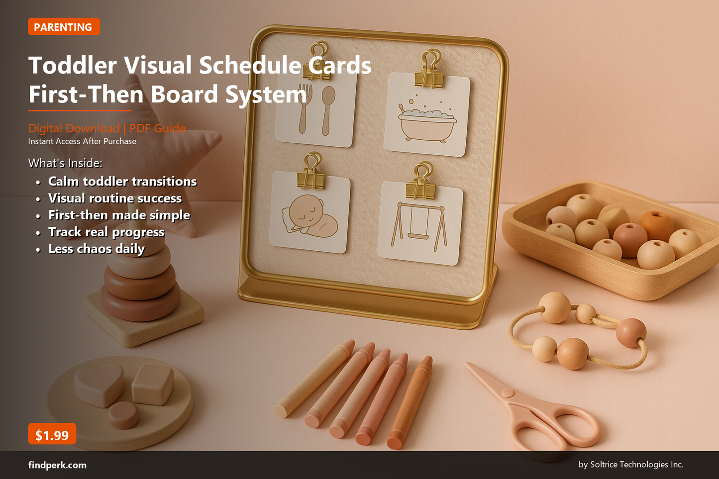 Toddler Visual Schedule Cards First-Then Board System