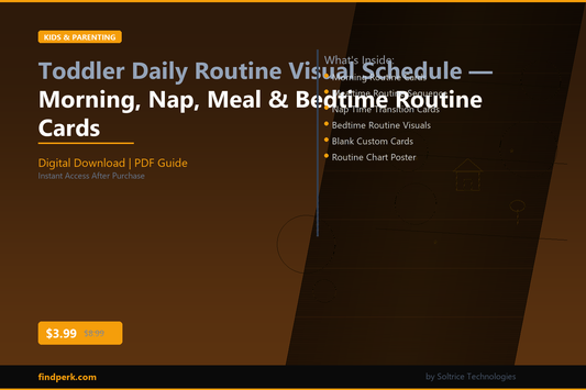 Toddler Daily Routine Visual Schedule — Morning, Nap, Meal & Bedtime Routine Cards