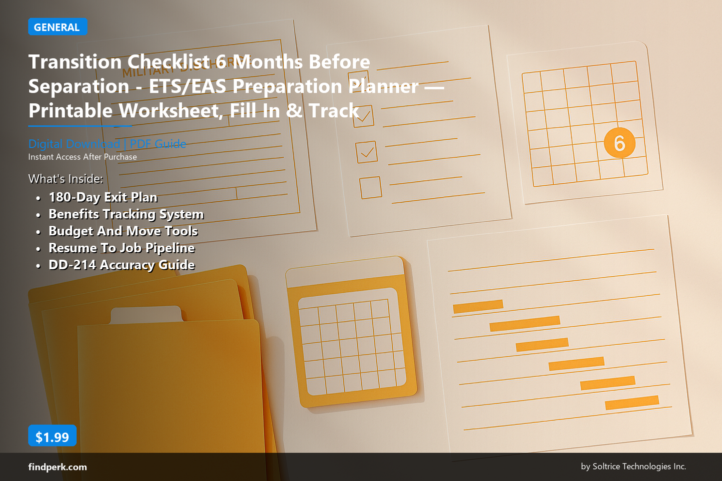 Transition Checklist 6 Months Before Separation - ETS/EAS Preparation Planner — Printable Worksheet, Fill In & Track