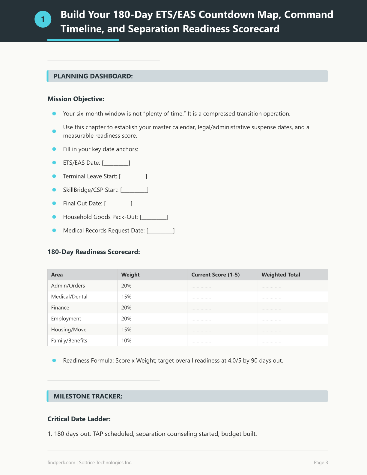 Transition Checklist 6 Months Before Separation - ETS/EAS Preparation Planner — Printable Worksheet, Fill In & Track