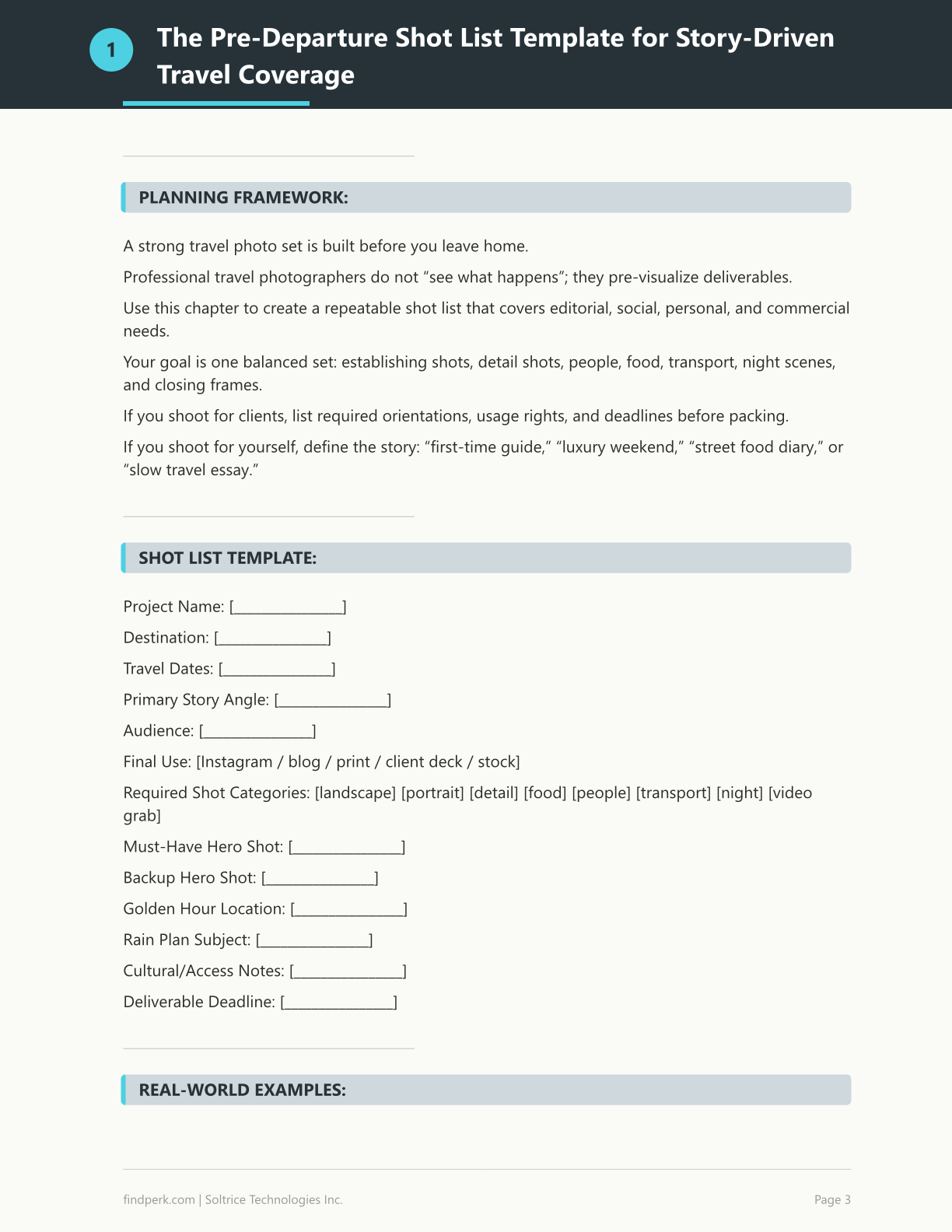 Travel Photography Checklist Shot List Composition