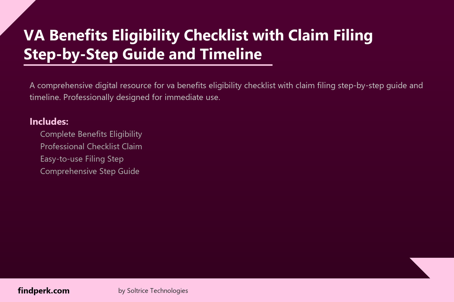 VA Benefits Eligibility Checklist with Claim Filing Step-by-Step Guide and Timeline