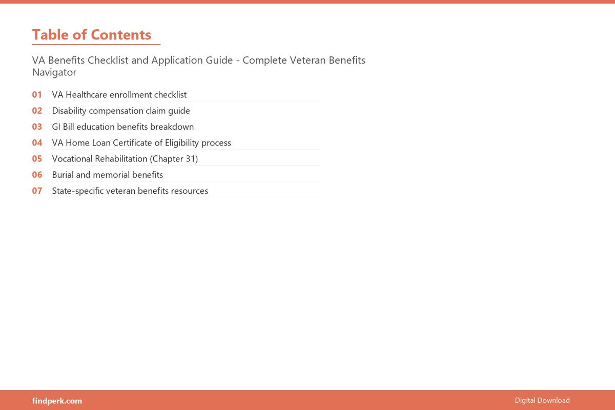 VA Benefits Checklist and Application Guide - Complete Veteran Benefits Navigator - Table of Contents
