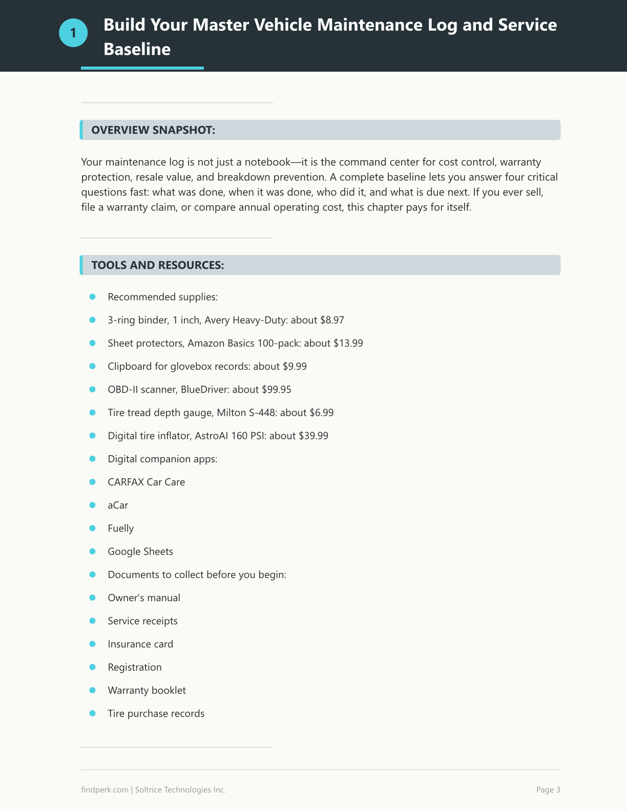 Vehicle Maintenance Log Service Schedule Tracker — Printable Worksheet, Fill In & Track