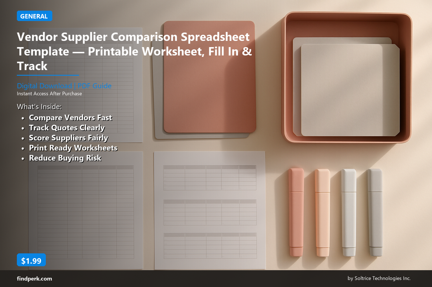 Vendor Supplier Comparison Spreadsheet Template — Printable Worksheet, Fill In & Track