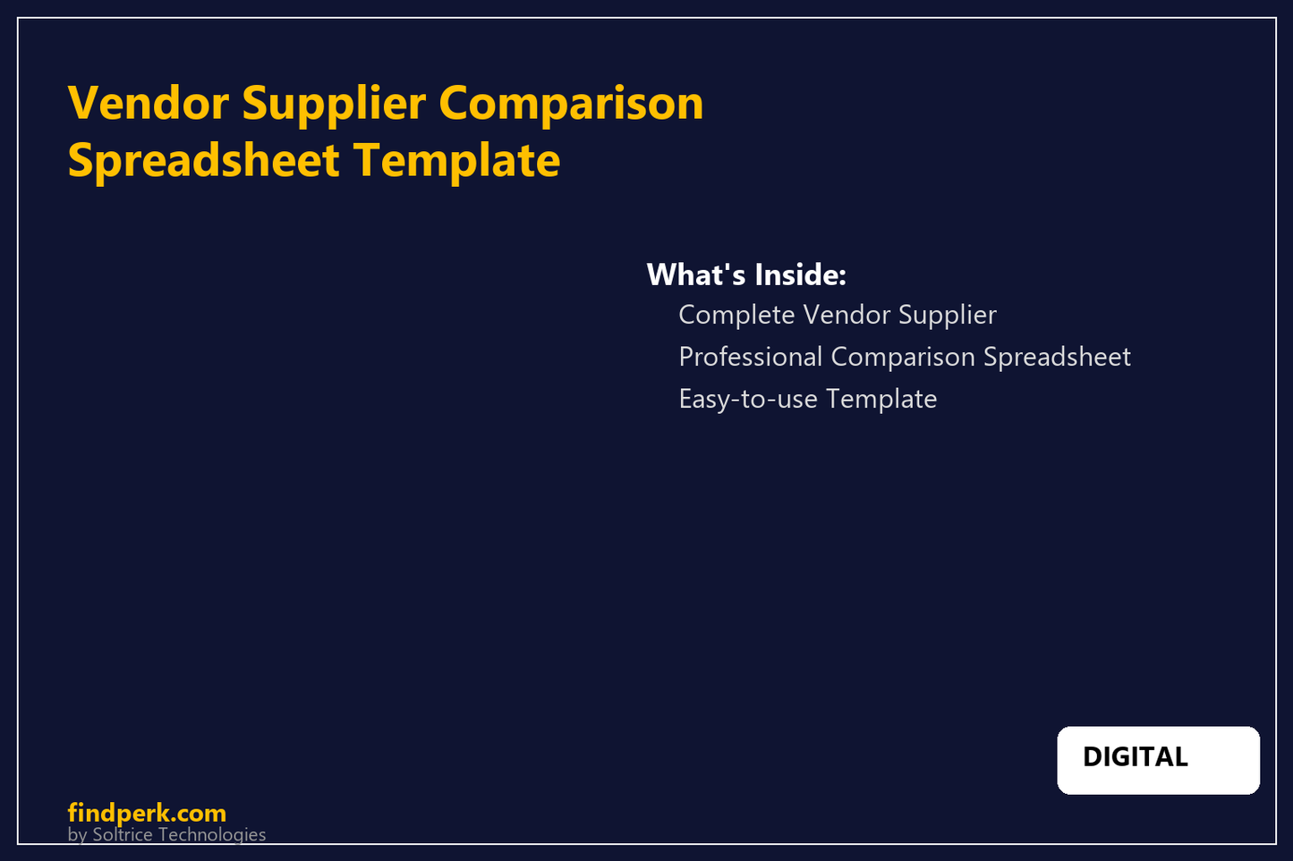 Vendor Supplier Comparison Spreadsheet Template