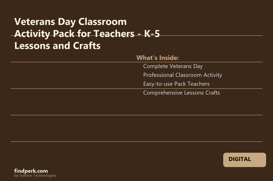 Veterans Day Classroom Activity Pack for Teachers - K-5 Lessons and Crafts