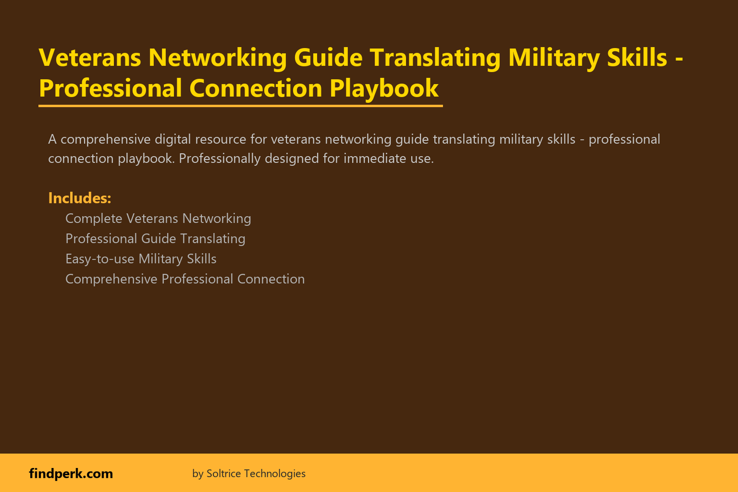 Veterans Networking Guide Translating Military Skills - Professional Connection Playbook