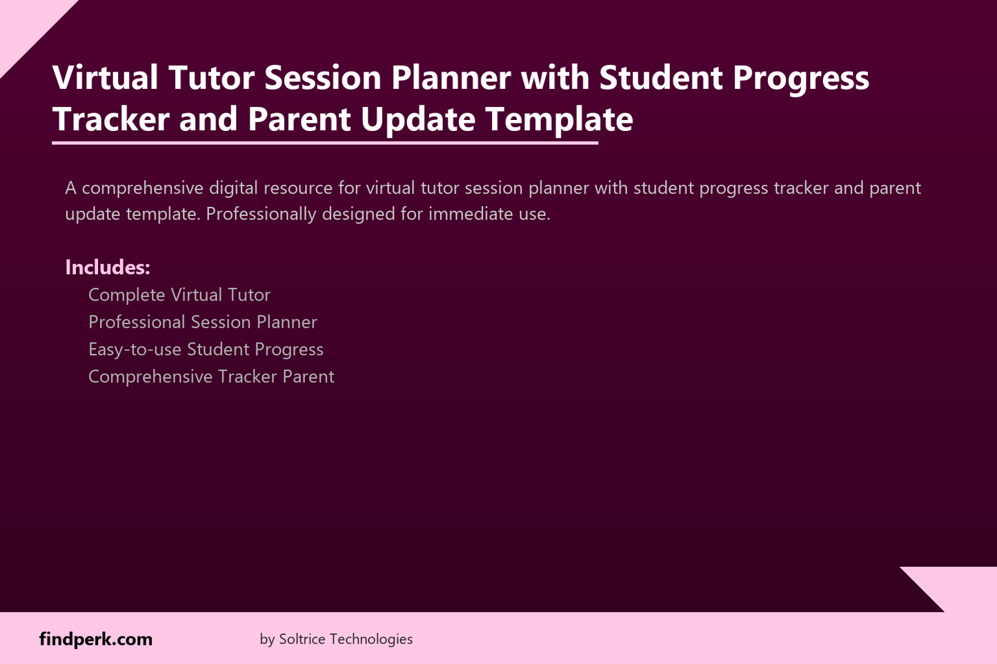 Virtual Tutor Session Planner with Student Progress Tracker and Parent Update Template