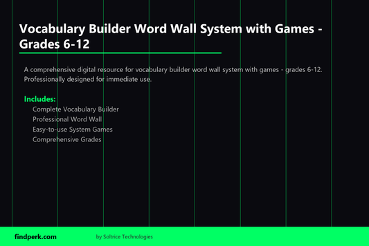 Vocabulary Builder Word Wall System with Games - Grades 6-12