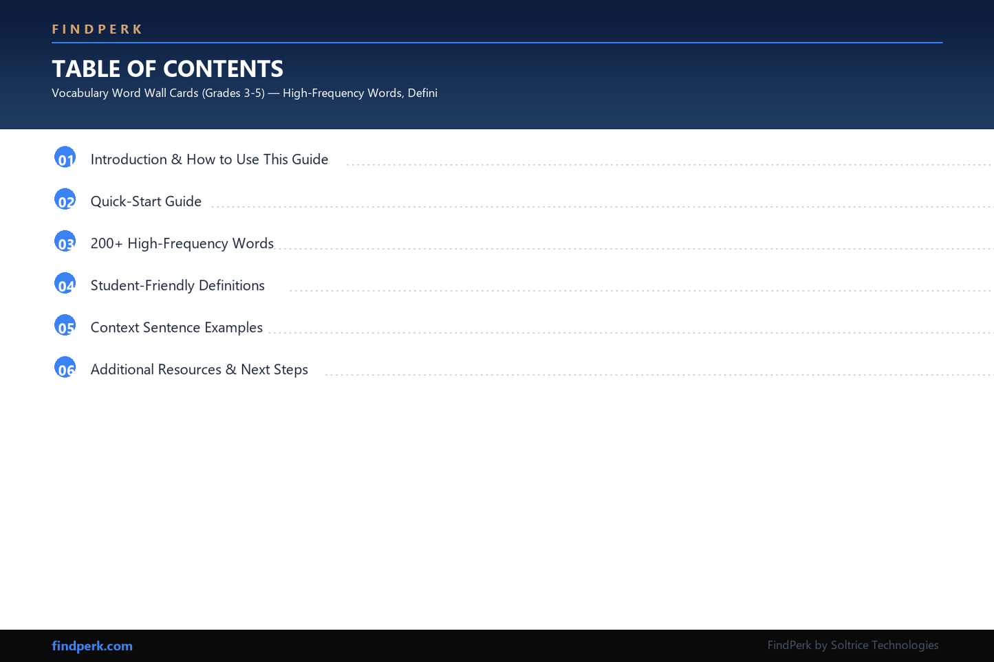 Vocabulary Word Wall Cards (Grades 3-5) — High-Frequency Words, Definitions & Context Sentences