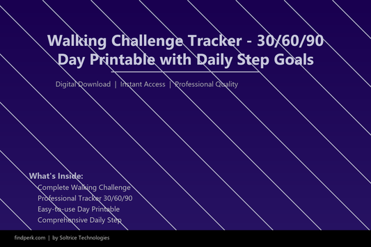 Walking Challenge Tracker - 30/60/90 Day Printable with Daily Step Goals