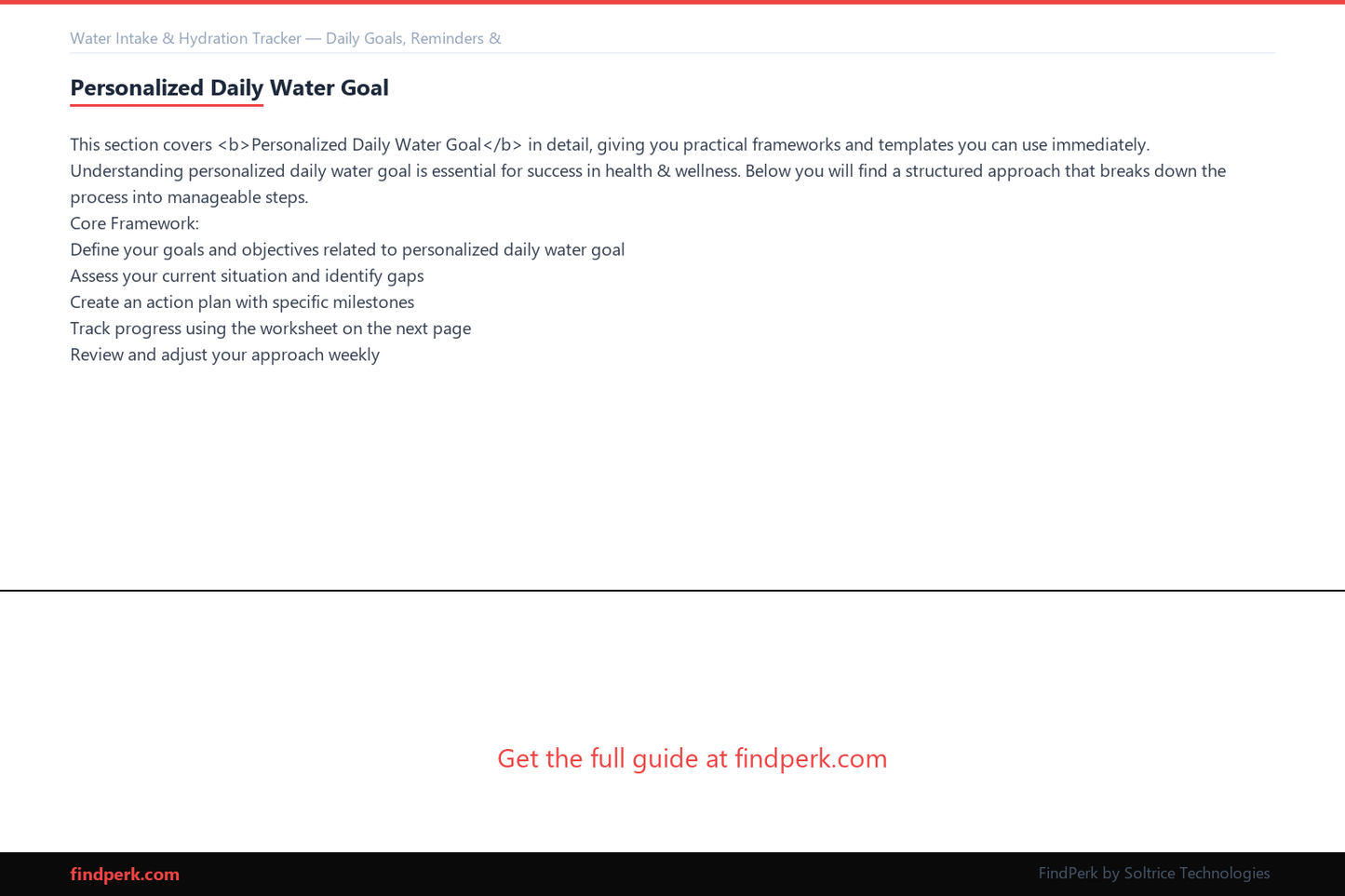 Water Intake & Hydration Tracker — Daily Goals, Reminders & Hydration Benefits Guide