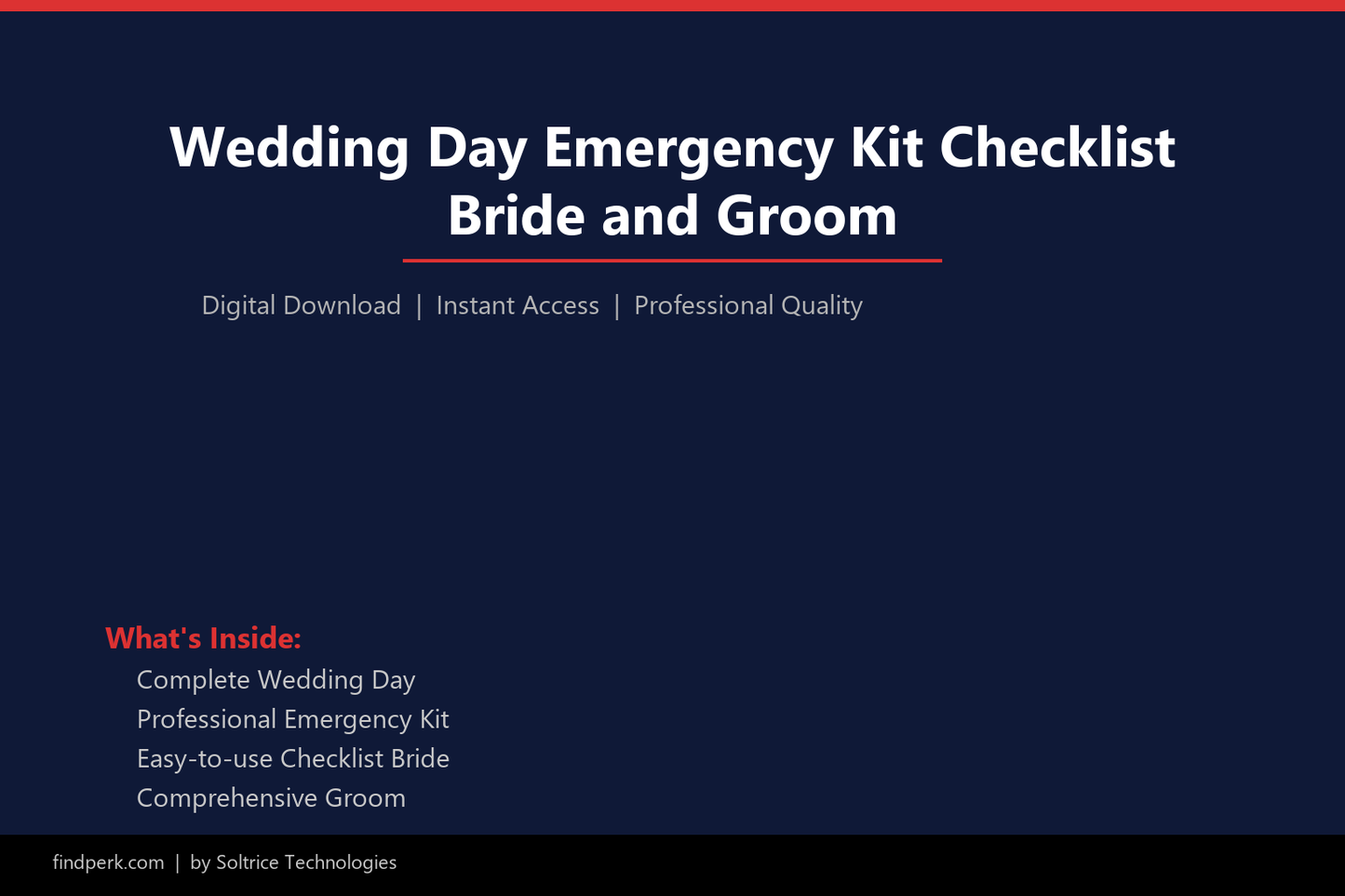Wedding Day Emergency Kit Checklist Bride and Groom