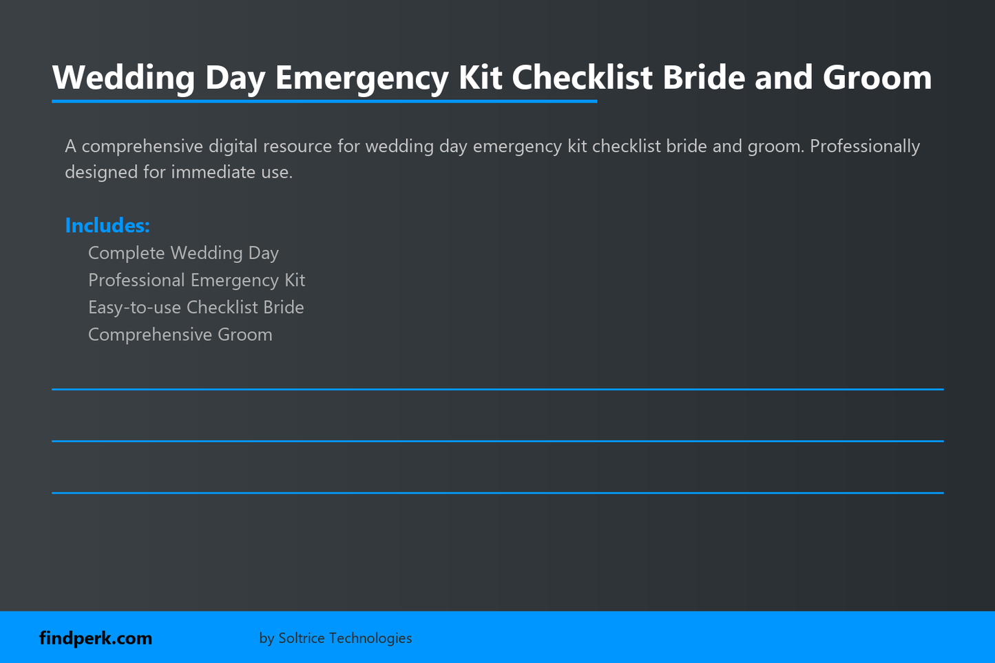 Wedding Day Emergency Kit Checklist Bride and Groom