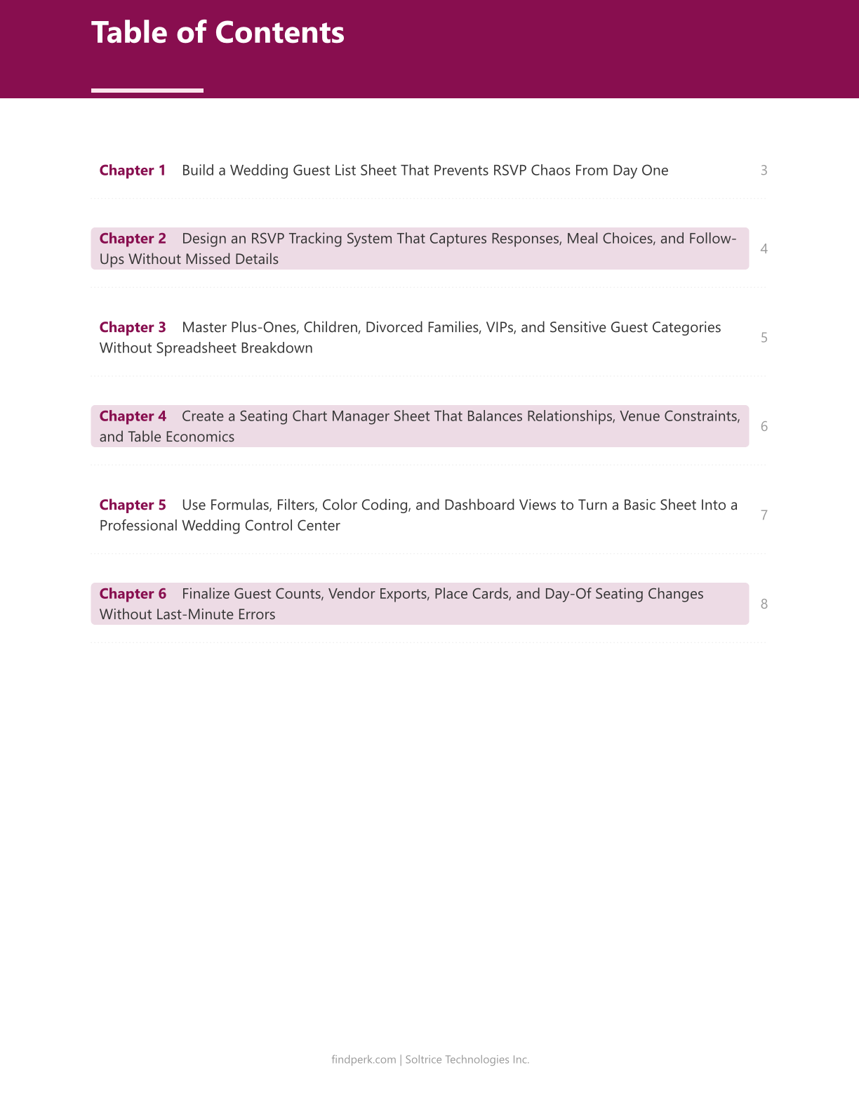 Wedding Guest List RSVP Seating Chart Manager Sheet