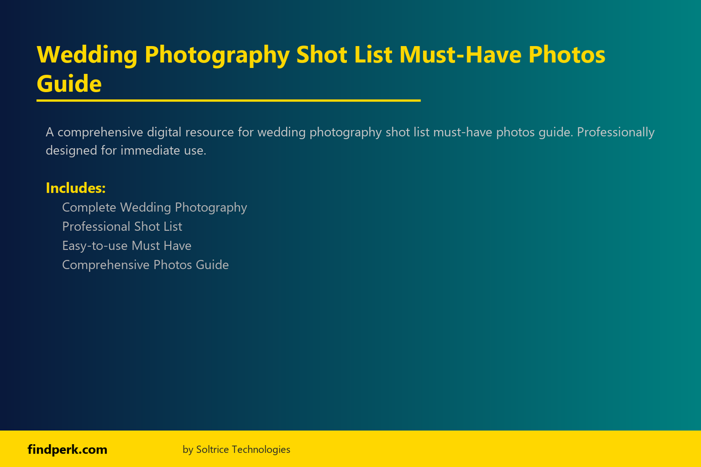 Wedding Photography Shot List Must-Have Photos Guide