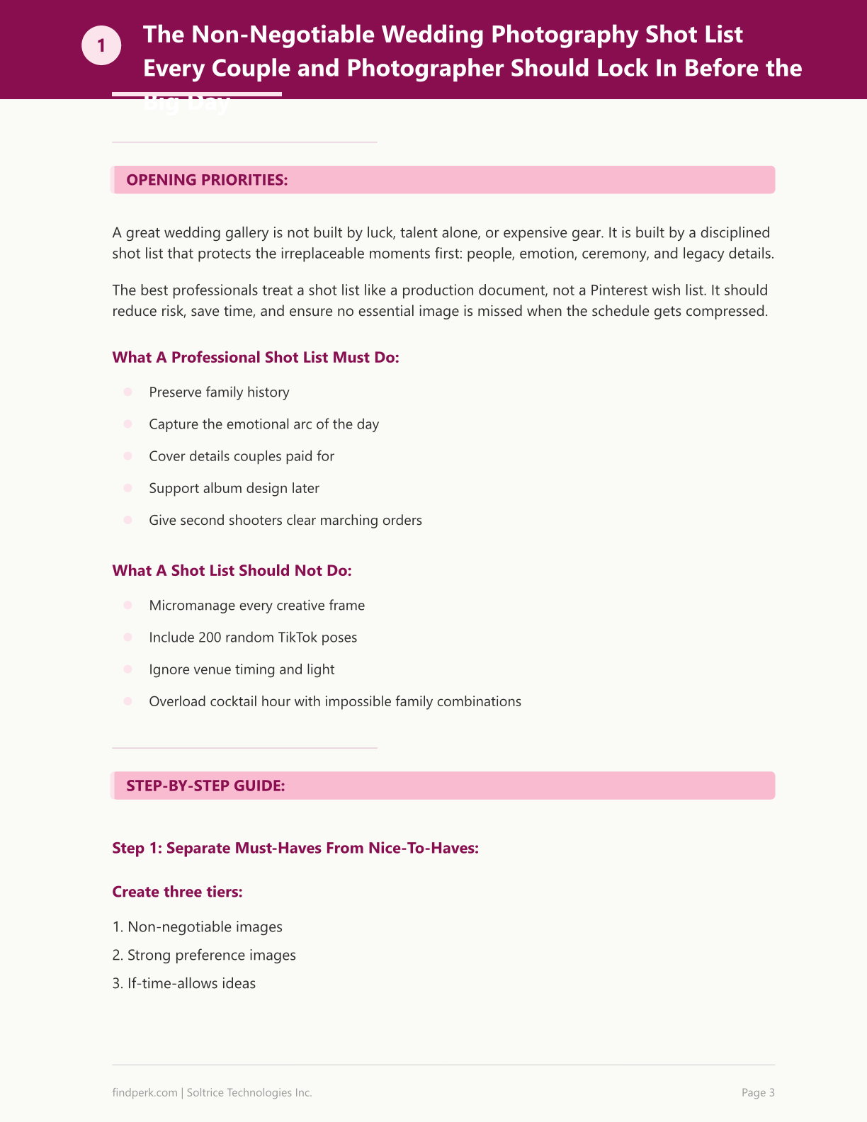 Wedding Photography Shot List Must-Have Photos Guide