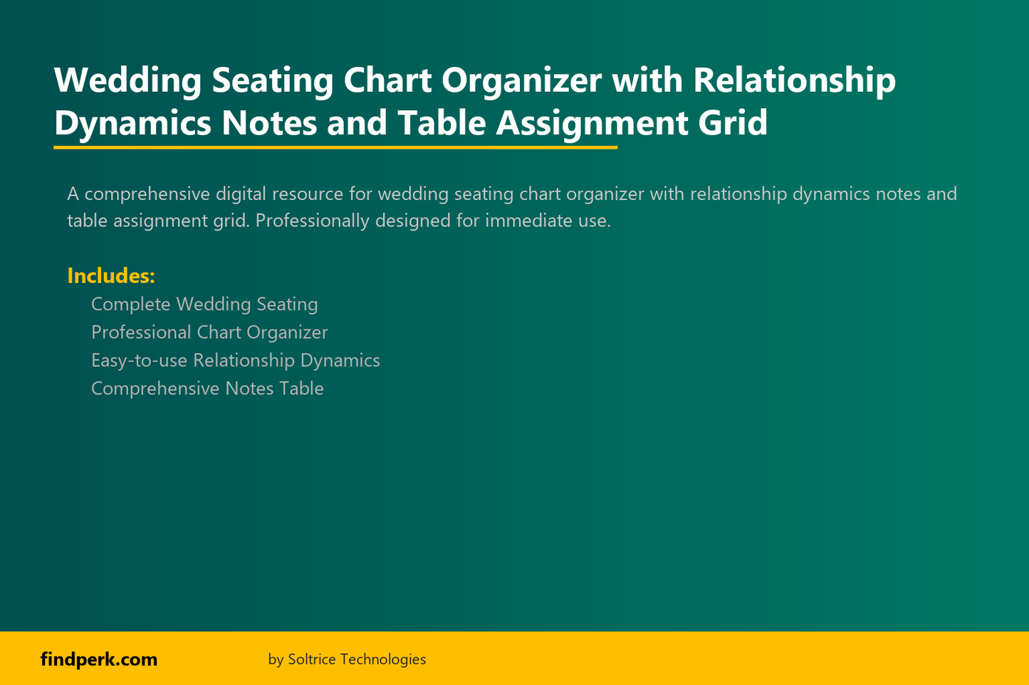 Wedding Seating Chart Organizer with Relationship Dynamics Notes and Table Assignment Grid