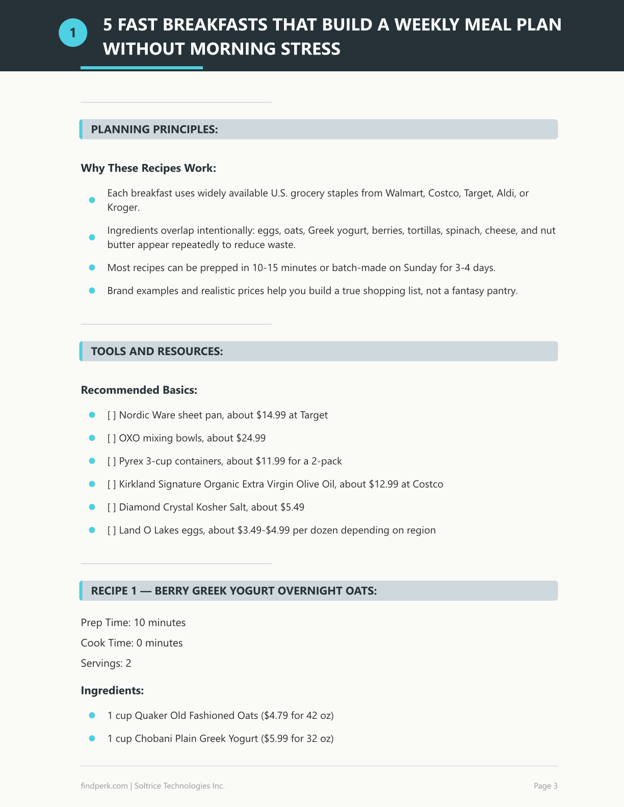 Weekly Meal Planner + Grocery List