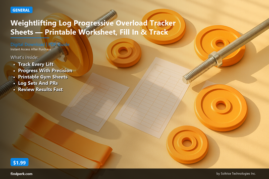 Weightlifting Log Progressive Overload Tracker Sheets — Printable Worksheet, Fill In & Track