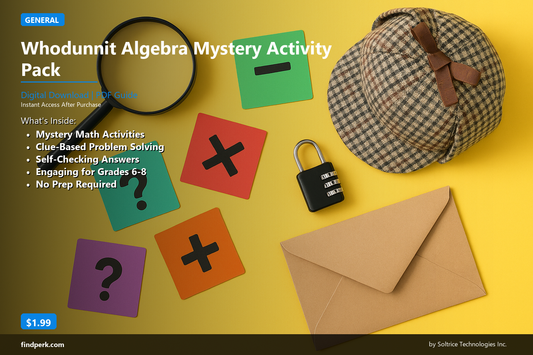 Whodunnit Algebra Mystery Activity Pack 6-8th