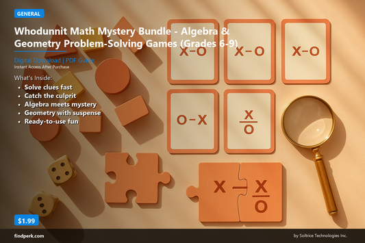 Whodunnit Math Mystery Bundle - Algebra & Geometry Problem-Solving Games (Grades 6-9)