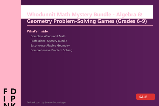 Whodunnit Math Mystery Bundle - Algebra & Geometry Problem-Solving Games (Grades 6-9)