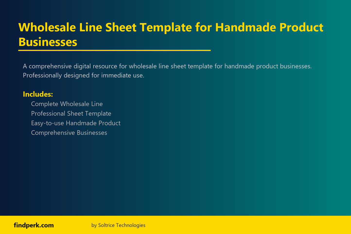 Wholesale Line Sheet Template for Handmade Product Businesses