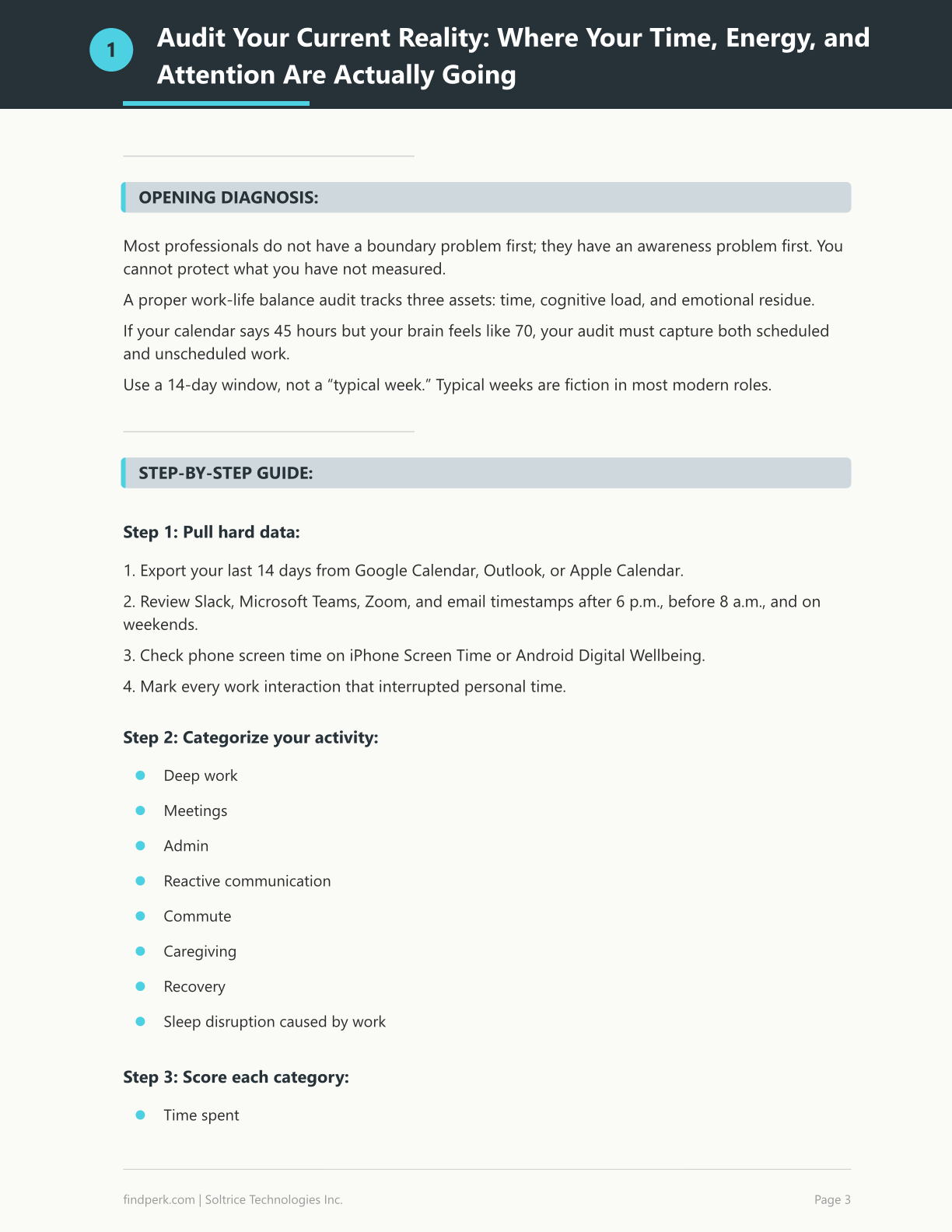Work-Life Balance Audit - Boundaries Setting Guide for Professionals