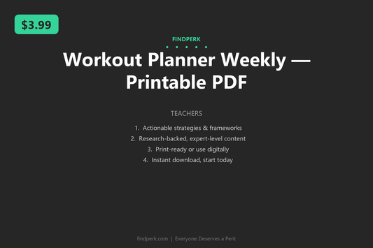 Workout Planner Weekly — Printable PDF