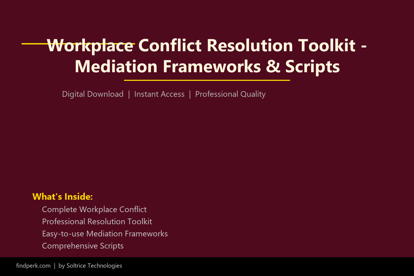Workplace Conflict Resolution Toolkit - Mediation Frameworks & Scripts