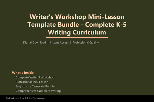 Writer's Workshop Mini-Lesson Template Bundle - Complete K-5 Writing Curriculum