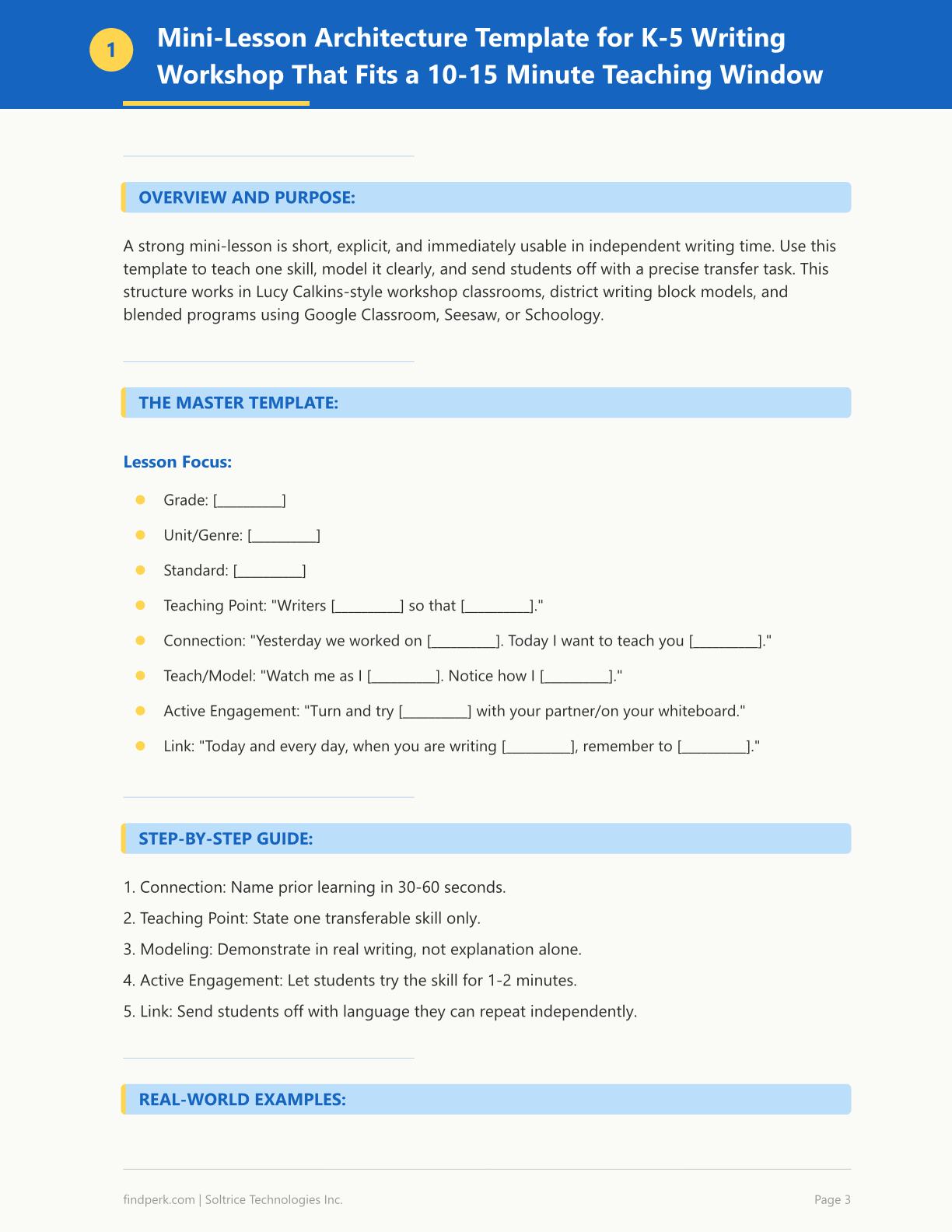 Writer's Workshop Mini-Lesson Template Bundle - Complete K-5 Writing Curriculum