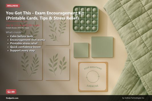 You Got This - Exam Encouragement Kit (Printable Cards, Tips & Stress Relief)