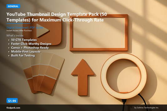 YouTube Thumbnail Design Template Pack (50 Templates) for Maximum Click-Through Rate